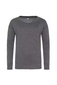 Модный свитшот с капюшоном для девочек AWDis, серый