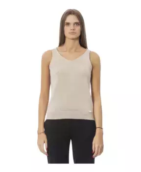 Модный топ без рукавов с v образным вырезом. Baldinini, серый