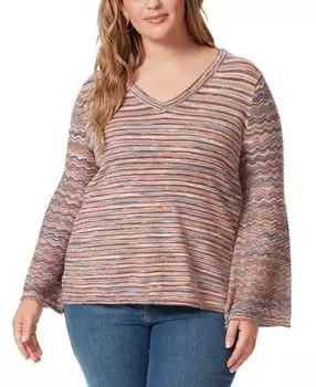 Модный топ больших размеров marietta с расклешенными рукавами Jessica Simpson, мульти