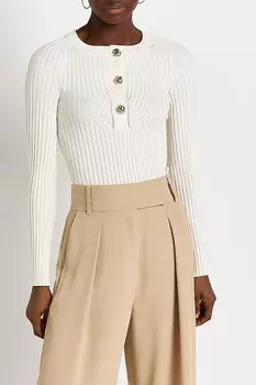 Модный топ на пуговицах River Island, бежевый