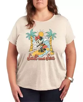 Модный топ размера плюс Минни Маус с рисунком соли и моря Hybrid Apparel, белый