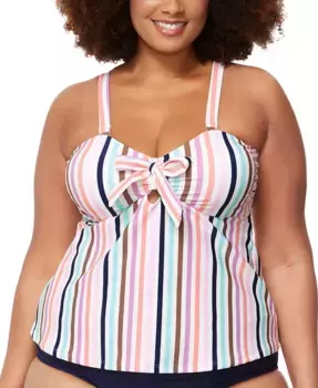 Модный топ-танкини с бантом Tanzania для полных женщин Raisins Curve, мультиколор