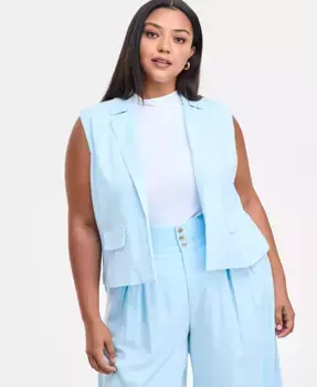 Модный укороченный жилет больших размеров Bar III, синий