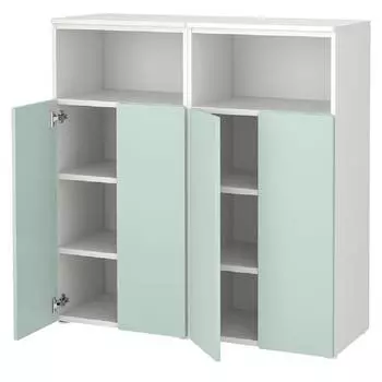 Модуль для хранения Ikea Smastad/Platsa 120Х42Х123 см, белый/светло-зеленый