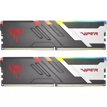 Модуль памяти Patriot Viper Venom RGB 64 Гб (2x32 Гб), 5200 МГц, DDR5, PVVR564G520C40K, серебристый/черный