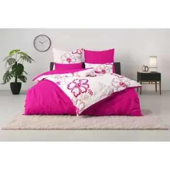 Мое домашнее двустороннее постельное белье «Личи», размер 135х200 см, с цветами, в наличии в 2-х вариантах, Гавайи My Home, розовый
