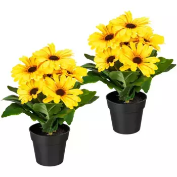 Мое домашнее искусственное растение «Элейн», в горшке, набор из 2 шт My Home, желтый