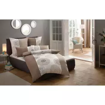 Мое домашнее постельное белье» Cison в размере. 135х200 или 155х220 см", хлопковое постельное белье с цветочным рисунком My Home, серо-коричневый