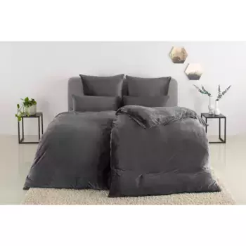 Мое домашнее постельное белье "DESNER3", постельное белье на молнии, на ощупь кашемира, уютное и мягкое My Home, антрацит