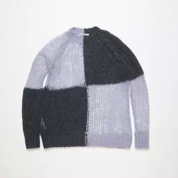 Мохеровый джемпер Acne Studios Loose Knit, фиолетовый/серый