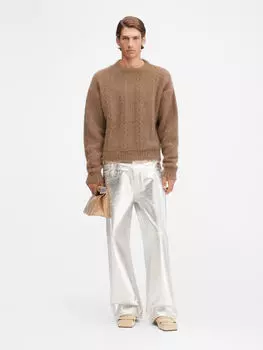 Мохеровый свитер с круглым вырезом JACQUEMUS The Nuvola sweater, кэмел