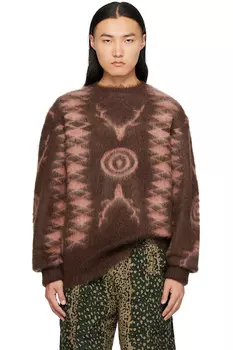 Мохеровый свитер South2 West8, коричневый