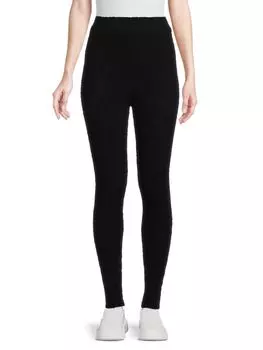 Мохнатые вязаные леггинсы RD style Black