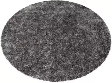 Мохнатый ковер Bruno Banani "Алга", круглый, однотонный, особенно мягкий и приятный 120 см, серый/белый