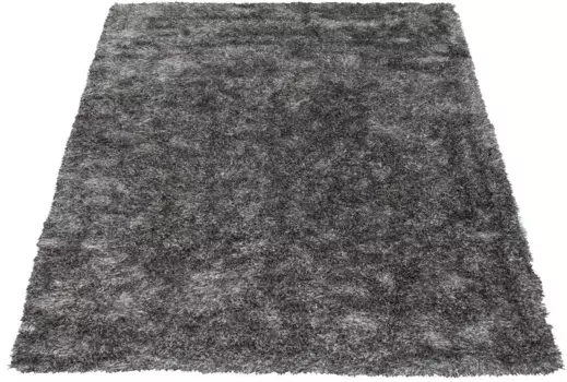 Мохнатый ковер Bruno Banani "Алга", прямоугольный, однотонный, особенно мягкий и приятный 200х290 см, серый/белый