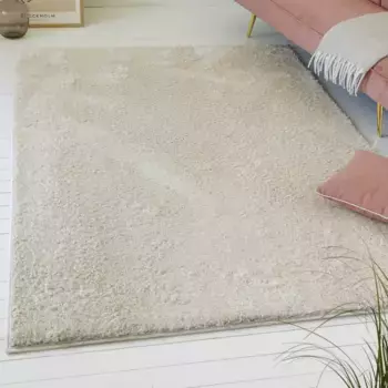 Мохнатый ковер мой дом «Николас», круглый, высота 30 мм, длинный ворс, ворсистый, плотный, мягкий ворсистый, однотонный, гостиная My Home, цвет creme