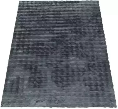 Мохнатый ковер Paco Home "Arnheim 741", прямоугольный, однотонный, современный дизайн, особенно мягкий, эффект "высокий-низкий" 120х160 см, серый