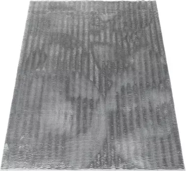 Мохнатый ковер Paco Home "Arnheim 743", прямоугольный, однотонный, волнистый рисунок, особенно мягкий, эффект высокого-низкого 120х160 см, серый