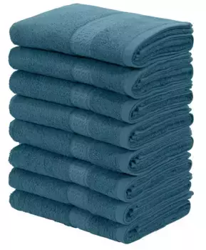 Мои домашние полотенца "Джуна, 8 полотенец 50х100, 100% хлопок", (8 шт.), комплект и серия, комплект полотенец с каймой, однотонные, мягкие My home 50х100 см (8 шт.), цвет aqua