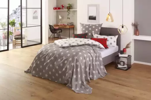 Мой дом Чехлы для подушек "Чехлы на подушки Stella со звездочками, разные размеры", (2 шт.) My home 50х50 см, красный/антрацит