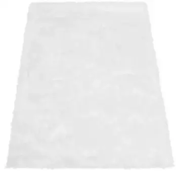 Мой дом Мохнатый ковер "Меховой коврик Валеска", прямоугольный, искусственный мех, мягкие коврики, гостиная, спальня, столовая My home 60х90 см, белый