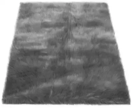 Мой дом Мохнатый ковер "Меховой коврик Валеска", прямоугольный, искусственный мех, мягкие коврики, гостиная, спальня, столовая My home 60х90 см, серый