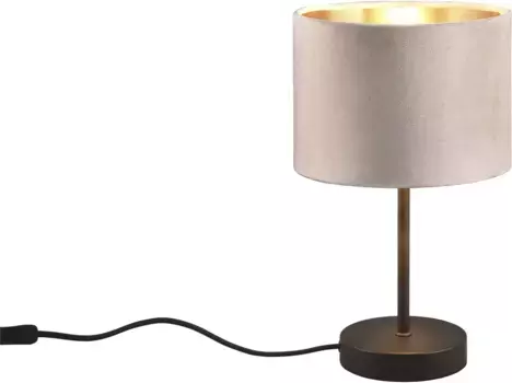 Мой дом настольная лампа "JOSIE", настольная лампа с бархатным абажуром бежевого/золотого цвета, внутренняя высота 33 см 20 см, для лампочки 1 x E27 My home 20,0 см, Высота: 33,0 см, цвет beige gold