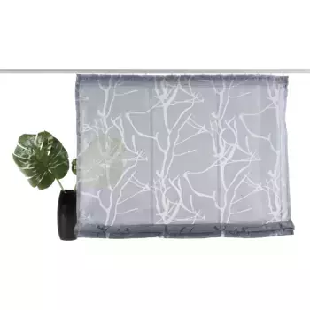 Мой дом римская штора «Анна» на липучке, полупрозрачная, выгорание, вискоза My Home, серый