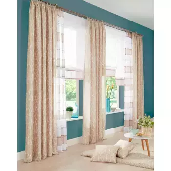 Мой дом Римская штора «Camposa», на липучке, прозрачная, вуаль, полиэстер My Home, цвет sand