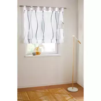 Мой дом римская штора «Димона» с петлями, прозрачная, вуаль, полиэстер My Home, белый/серебристый/серый