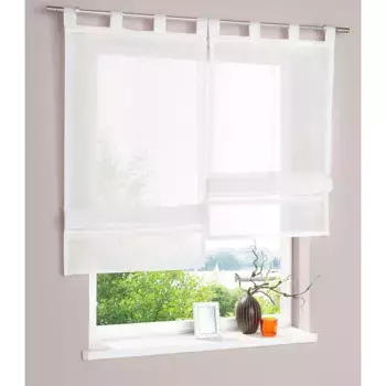 Мой дом римская штора «Регина» с петлями, прозрачная, вуаль, полиэстер My Home, белый