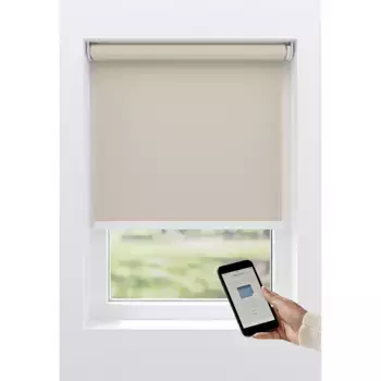 Мой дом Рулонные шторы с электроприводом «Liv», затемняющие, энергосберегающие, с сверлением/без сверления, свободно висят, фурнитура и спинка в соответствующем цветовом сочетании My Home, цвет beige/beige + wei