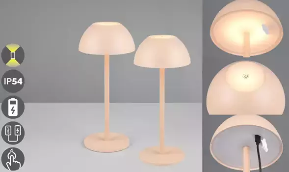 Мой дом Светодиодная уличная настольная лампа "Настольная лампа Abbey" My home 13,5 см, Высота: 30 см, цвет sand