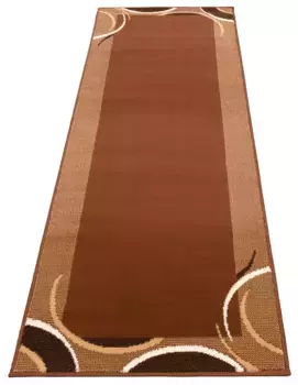 Мой домашний бегун "Noah", прямоугольный, с бордюром, бегун, мостик, с коротким ворсом, игривый дизайн, элегантный My home 70х230 см, коричневый
