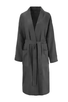 Мой домашний халат унисекс "Vanessa" (1 шт.), карманы, женский и мужской, вафельное пике, легкое качество, S-3XL My Home, антрацит