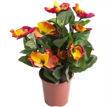 Мой домашний искусственный цветок «Анютины глазки» My Home, желтый/оранжевый/красный
