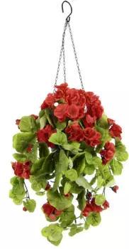 Мой домашний искусственный цветок "Герань", в горшке, с подвесной корзиной, искусственная герань My home 24х60х22 см, розовый