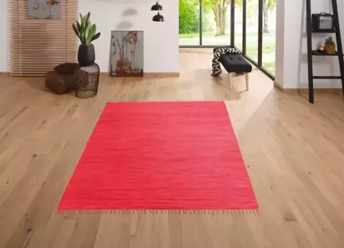 Мой домашний ковер "Ares", прямоугольный, однотонный, ручная работа, с бахромой My home 160х230 см, красный