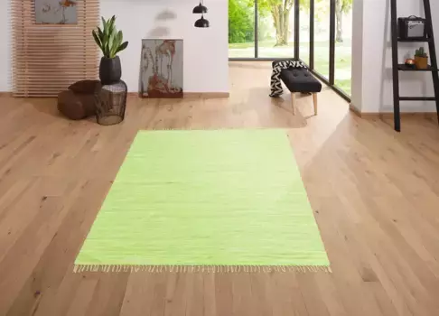 Мой домашний ковер "Ares", прямоугольный, однотонный, ручная работа, с бахромой My home 160х230 см, зеленый