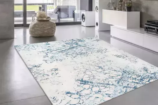 Мой домашний ковер "Данте", прямоугольный, современный дизайн, гостиная My home 200х290 см, кремовый/синий