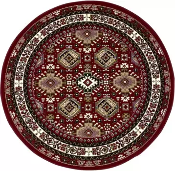 Мой домашний ковер "Дианта", круглый, восточный вид, ковер с бордюром, короткий ворс, элегантный, мягкий My home 180 см, цвет weinrot