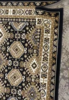 Мой домашний ковер "Дианта", прямоугольный, восточного вида, с каймой, короткий ворс, прост в уходе, элегантный, мягкий My home 120х180 см, темно-коричневый