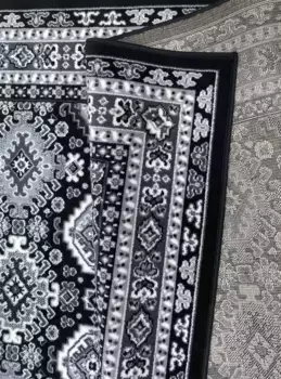 Мой домашний ковер "Дианта", прямоугольный, восточного вида, с каймой, короткий ворс, прост в уходе, элегантный, мягкий My home 60х90 см, серый