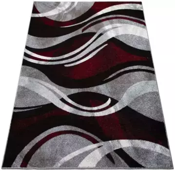 Мой домашний ковер ""Joas", прямоугольный, особенно мягкий, с коротким ворсом, с современным волнистым узором, легкий блеск My home 60х90 см, красный