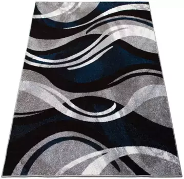 Мой домашний ковер ""Joas", прямоугольный, особенно мягкий, с коротким ворсом, с современным волнистым узором, легкий блеск My home 200х300 см, синий
