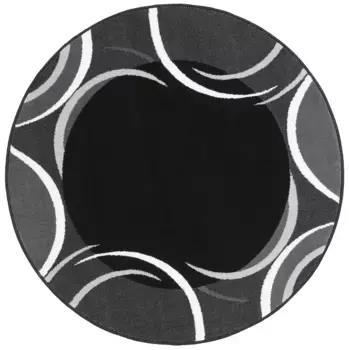 Мой домашний ковер "Ной", круглый, с каймой, короткий ворс, игривый дизайн, простой в уходе, элегантный My home 140 см, цвет anthrazit