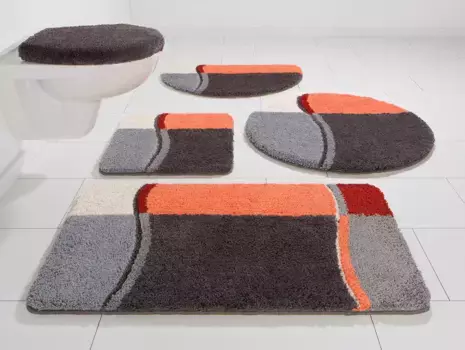 Мой домашний коврик для ванной "Белио", высота 20 мм, нескользящее покрытие My home прямоугольный (60х100 см), серый