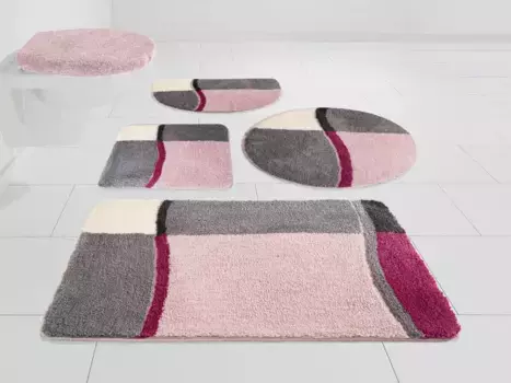 Мой домашний коврик для ванной "Белио", высота 20 мм, нескользящее покрытие My home прямоугольный (80х150 см), цвет ros