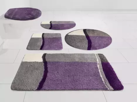 Мой домашний коврик для ванной "Белио", высота 20 мм, нескользящее покрытие My home прямоугольный (90х160 см), цвет lila