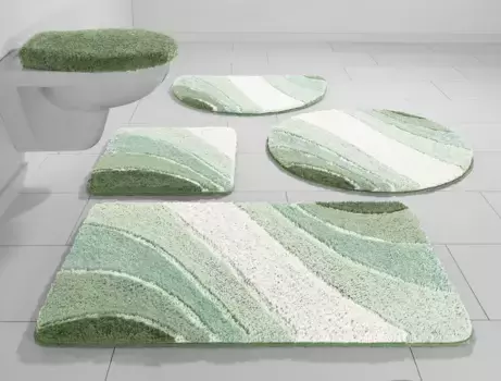 Мой домашний коврик для ванной "Джози", высота 20 мм, с противоскользящим покрытием My home прямоугольный (90х160 см), цвет salbeigrn